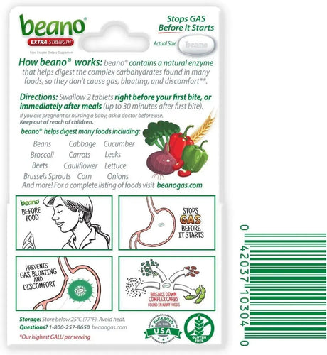 BEANO - Beano Ultra 800 Gas Prevention Food Enzyme 30 Tabletas - The Red Vitamin MX - Suplementos Alimenticios - {{ shop.shopifyCountryName }}