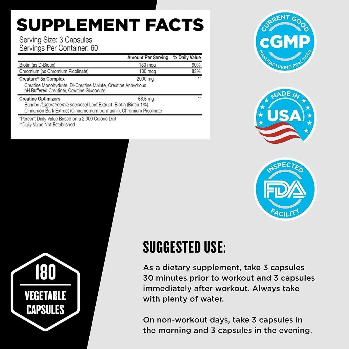 BEAST SPORTS NUTRITION - Beast Sports Nutrition Creature 5 Forms of Creatine 180 Capsulas - The Red Vitamin MX - Suplementos Alimenticios - {{ shop.shopifyCountryName }}