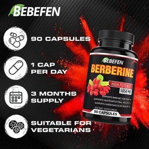 BEBEFEN - BEBEFEN Berberine Capsules 5050Mg. 90 Capsulas - The Red Vitamin MX - Suplementos Alimenticios - {{ shop.shopifyCountryName }}