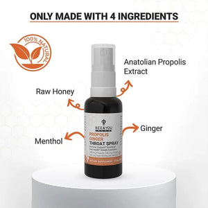 BEE & YOU - BEE and You Propolis Ginger Raw Honey Throat Spray 30Ml. - The Red Vitamin MX - Suplementos Alimenticios - {{ shop.shopifyCountryName }}