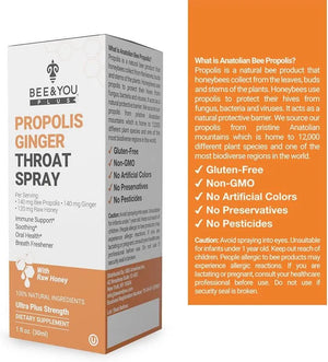 BEE & YOU - BEE and You Propolis Ginger Raw Honey Throat Spray 30Ml. - The Red Vitamin MX - Suplementos Alimenticios - {{ shop.shopifyCountryName }}