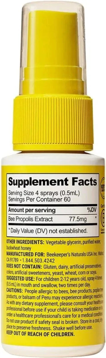 BEEKEEPER´S NATURALS - Beekeeper's Naturals Kids Propolis Throat Spray 60Ml. - The Red Vitamin MX - Suplementos Alimenticios - {{ shop.shopifyCountryName }}