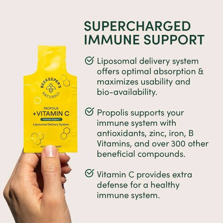 BEEKEEPER´S NATURALS - Beekeeper's Naturals Liposomal Vitamin C + Propolis Gel 8Ml. 12 Paquetes - The Red Vitamin MX - Suplementos Alimenticios - {{ shop.shopifyCountryName }}