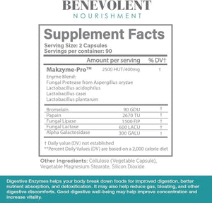 BENEVOLENT NOURISHMENT - Benevolent High Fiber Digestive Enzymes 180 Capsulas - The Red Vitamin MX - Suplementos Alimenticios - {{ shop.shopifyCountryName }}