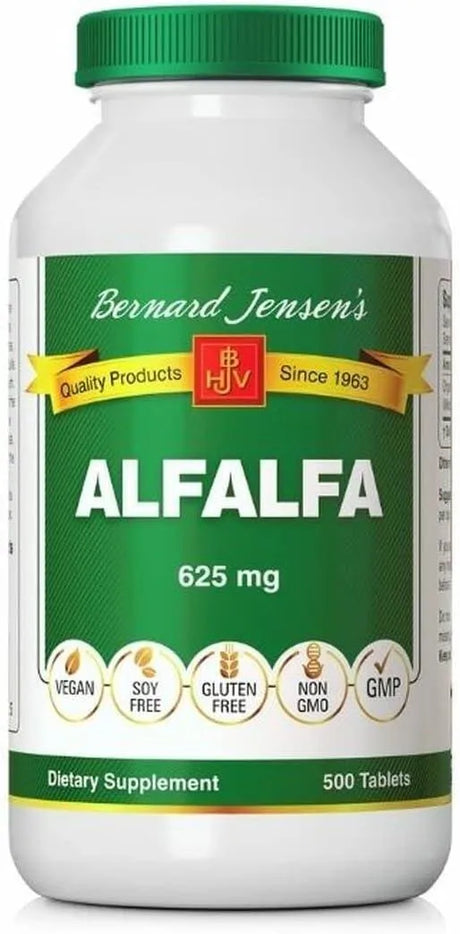 BERNARD JENSEN’S - Bernard Jensen's Alfalfa Leaf 625Mg. 500 Tabletas - The Red Vitamin MX - Suplementos Alimenticios - {{ shop.shopifyCountryName }}