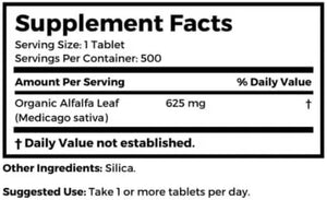 BERNARD JENSEN’S - Bernard Jensen's Alfalfa Leaf 625Mg. 500 Tabletas - The Red Vitamin MX - Suplementos Alimenticios - {{ shop.shopifyCountryName }}