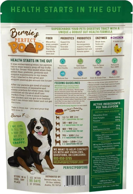 BERNIE'S - Bernie's Perfect Poop Digestion & General Health for Dogs Chicken 363Gr. - The Red Vitamin MX - Probióticos Para Perros - {{ shop.shopifyCountryName }}
