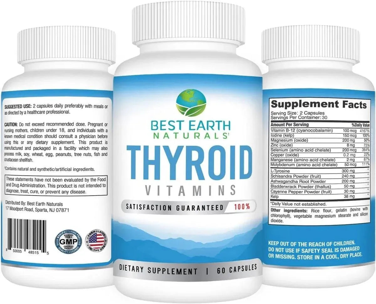 BEST EARTH NATURALS - Best Earth Naturals Thyroid Support 60 Capsulas - The Red Vitamin MX - Suplementos Alimenticios - {{ shop.shopifyCountryName }}