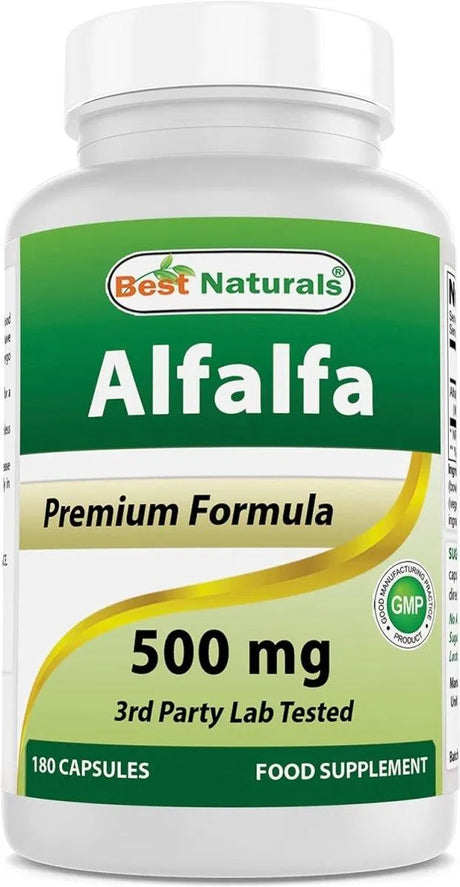 BEST NATURALS - Best Naturals Alfalfa Green Super Food 500Mg. 180 Capsulas - The Red Vitamin MX - Suplementos Alimenticios - {{ shop.shopifyCountryName }}