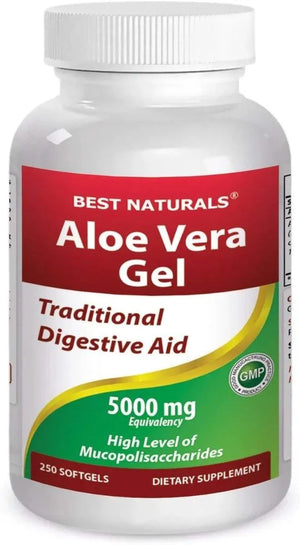 BEST NATURALS - Best Naturals Aloe Vera Gel 5000Mg. 250 Capsulas Blandas - The Red Vitamin MX - Suplementos Alimenticios - {{ shop.shopifyCountryName }}