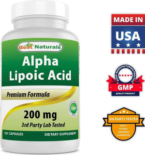 BEST NATURALS - Best Naturals Alpha Lipoic Acid 200Mg. 120 Capsulas - The Red Vitamin MX - Suplementos Alimenticios - {{ shop.shopifyCountryName }}