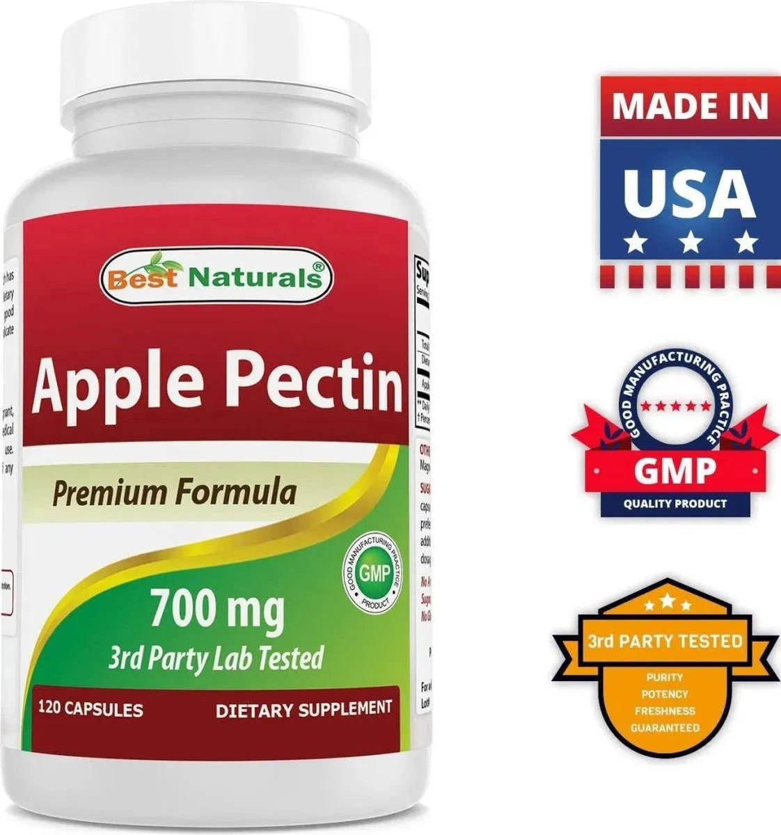 BEST NATURALS - Best Naturals Apple Pectin 700Mg. 240 Capsulas - The Red Vitamin MX - Suplementos Alimenticios - {{ shop.shopifyCountryName }}