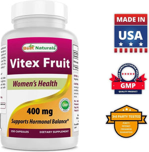 BEST NATURALS - Best Naturals Baya Casto Chasteberry 400Mg. 250 Capsulas - The Red Vitamin MX - Suplementos Alimenticios - {{ shop.shopifyCountryName }}