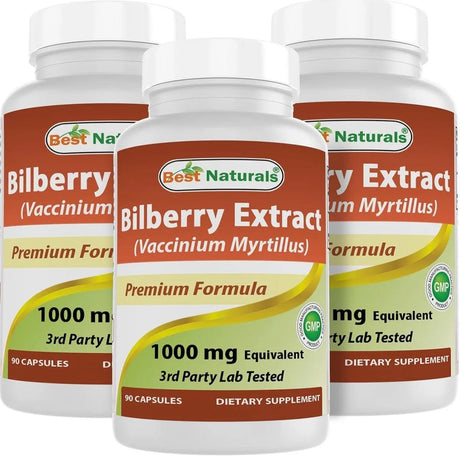 BEST NATURALS - Best Naturals Bilberry Extract 1000Mg. 90 Capsulas 3 Pack - The Red Vitamin MX - Suplementos Alimenticios - {{ shop.shopifyCountryName }}