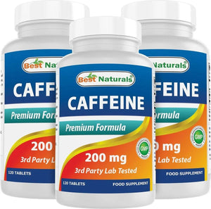 BEST NATURALS - Best Naturals Caffeine Pills 200Mg. 120 Tabletas 3 Pack - The Red Vitamin MX - Suplementos Alimenticios - {{ shop.shopifyCountryName }}