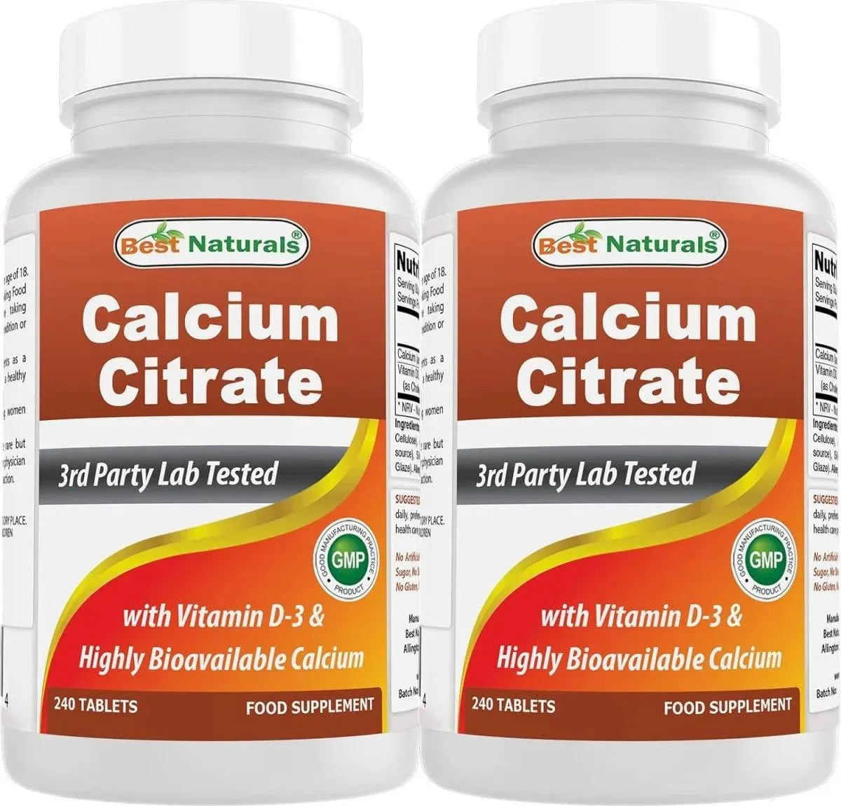 BEST NATURALS - Best Naturals Calcium Citrate with Vitamin D-3 480 Tabletas - The Red Vitamin MX - Suplementos Alimenticios - {{ shop.shopifyCountryName }}