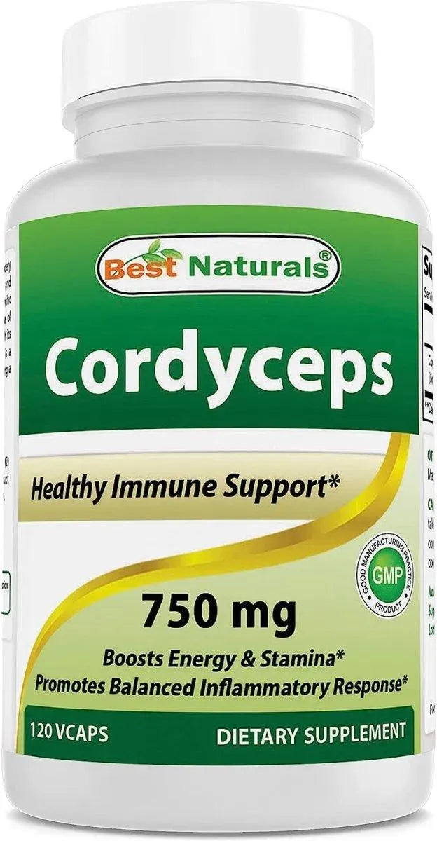 BEST NATURALS - Best Naturals Cordyceps Sinensis Mycelium Mushroom Powder 750Mg. 120 Capsulas - The Red Vitamin MX - Suplementos Alimenticios - {{ shop.shopifyCountryName }}