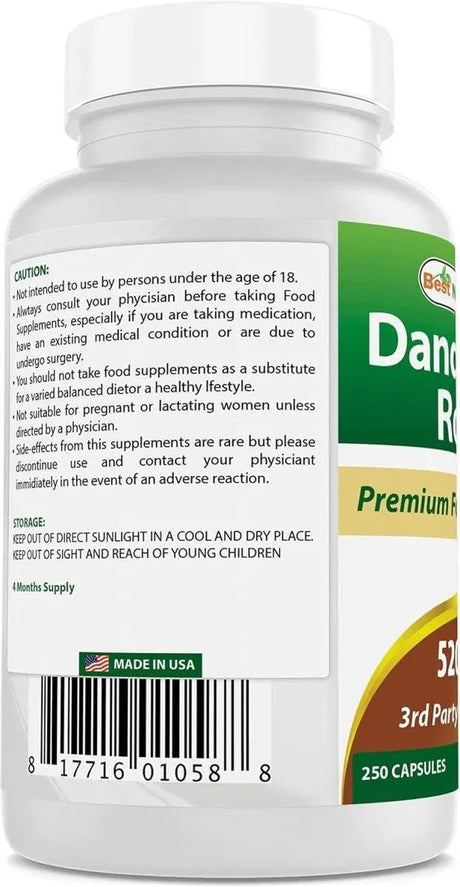 BEST NATURALS - Best Naturals Dandelion Root 520Mg. 250 Capsulas - The Red Vitamin MX - Suplementos Alimenticios - {{ shop.shopifyCountryName }}