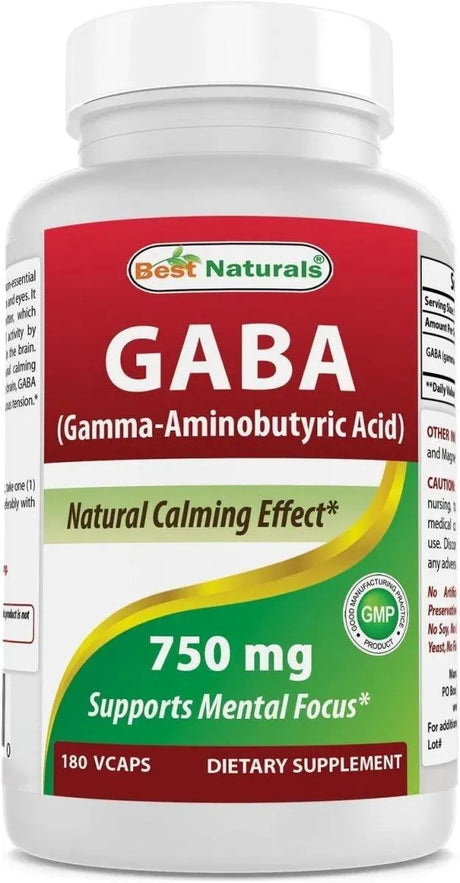 BEST NATURALS - Best Naturals GABA 750Mg. 180 Capsulas - The Red Vitamin MX - Suplementos Alimenticios - {{ shop.shopifyCountryName }}