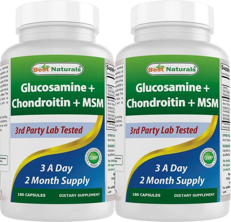 BEST NATURALS - Best Naturals, Glucosamine Chondroitin and MSM 180 Capsulas 2 Pack - The Red Vitamin MX - Suplementos Alimenticios - {{ shop.shopifyCountryName }}