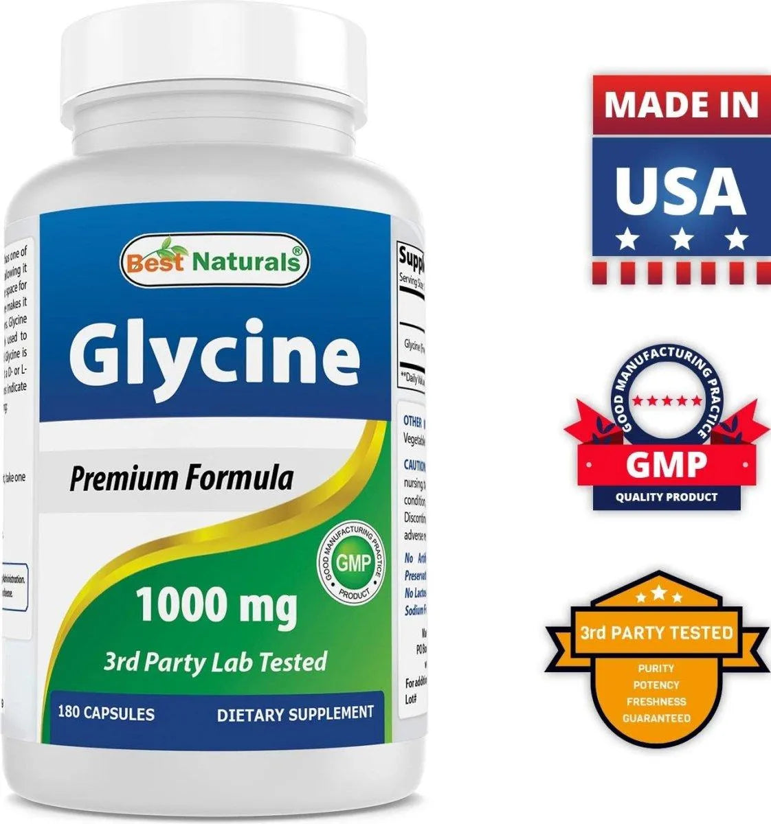 BEST NATURALS - Best Naturals Glycine 1000Mg. 180 Capsulas - The Red Vitamin MX - Suplementos Alimenticios - {{ shop.shopifyCountryName }}