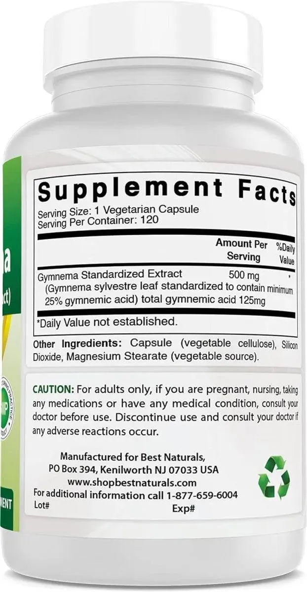 BEST NATURALS - Best Naturals Gymnema Sylvestre Extract 500Mg. 120 Capsulas 2 Pack - The Red Vitamin MX - Suplementos Alimenticios - {{ shop.shopifyCountryName }}