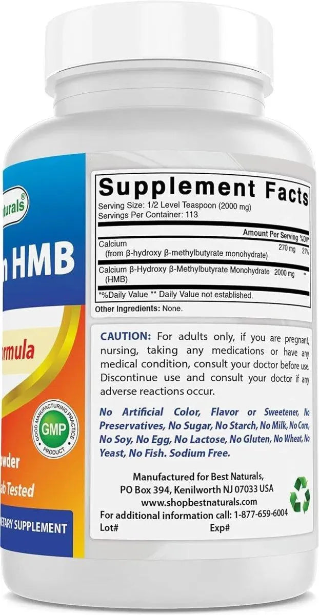 BEST NATURALS - Best Naturals HMB (Beta-Hydroxy Beta-Methylbutyrate) Pure Powder 227Gr. - The Red Vitamin MX - Suplementos Alimenticios - {{ shop.shopifyCountryName }}
