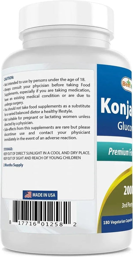 BEST NATURALS - Best Naturals Konjac Glucomannan Root 2000Mg. 180 Capsulas 2 Pack - The Red Vitamin MX - Suplementos Alimenticios - {{ shop.shopifyCountryName }}
