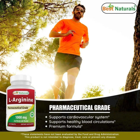 BEST NATURALS - Best Naturals L-Arginine 1000Mg. 120 Tabletas - The Red Vitamin MX - Suplementos Alimenticios - {{ shop.shopifyCountryName }}