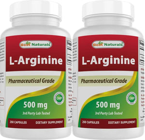 BEST NATURALS - Best Naturals L-Arginine 500Mg. 250 Capsulas 2 Pack - The Red Vitamin MX - Suplementos Alimenticios - {{ shop.shopifyCountryName }}