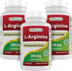 BEST NATURALS - Best Naturals L-Arginine 500Mg. 250 Capsulas 3 Pack - The Red Vitamin MX - Suplementos Alimenticios - {{ shop.shopifyCountryName }}