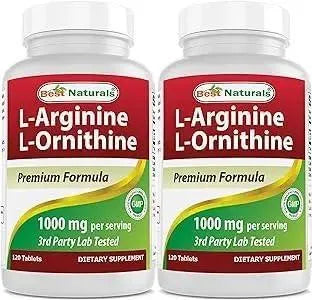 BEST NATURALS - Best Naturals L-Arginine L-Ornithine 1000Mg. 120 Tabletas 2 Pack - The Red Vitamin MX - Suplementos Alimenticios - {{ shop.shopifyCountryName }}