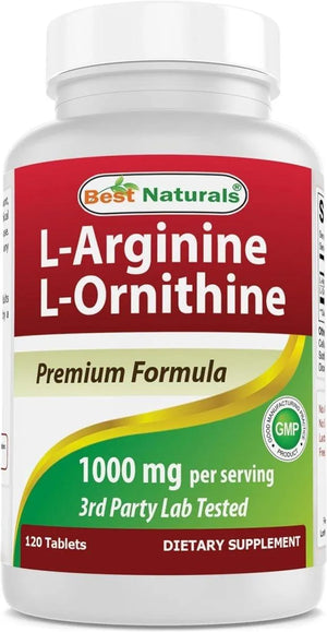 BEST NATURALS - Best Naturals L-Arginine L-Ornithine 1000Mg. 120 Tabletas - The Red Vitamin MX - Suplementos Alimenticios - {{ shop.shopifyCountryName }}