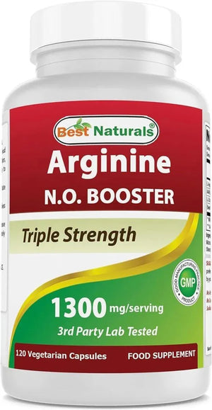 BEST NATURALS - Best Naturals L-Arginine NO Booster Triple Strength 1300Mg. 120 Capsulas - The Red Vitamin MX - Suplementos Alimenticios - {{ shop.shopifyCountryName }}