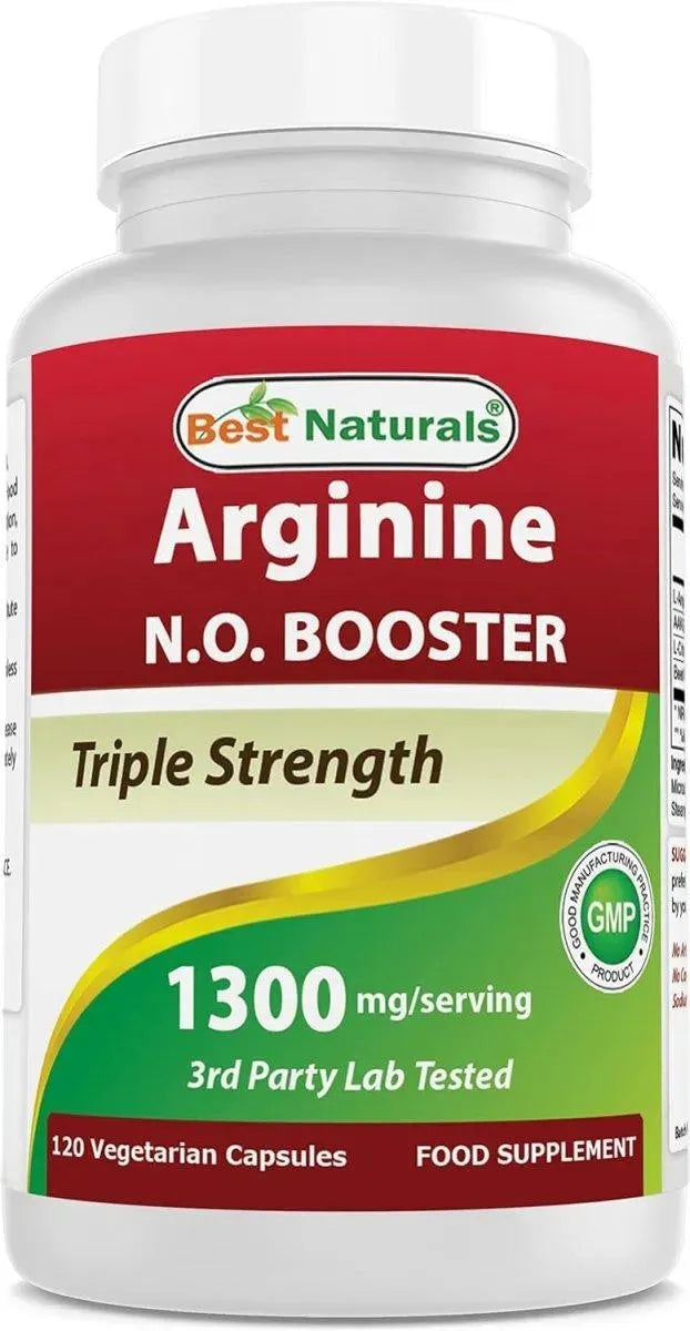 BEST NATURALS - Best Naturals L-Arginine NO Booster Triple Strength 1300Mg. 120 Capsulas - The Red Vitamin MX - Suplementos Alimenticios - {{ shop.shopifyCountryName }}