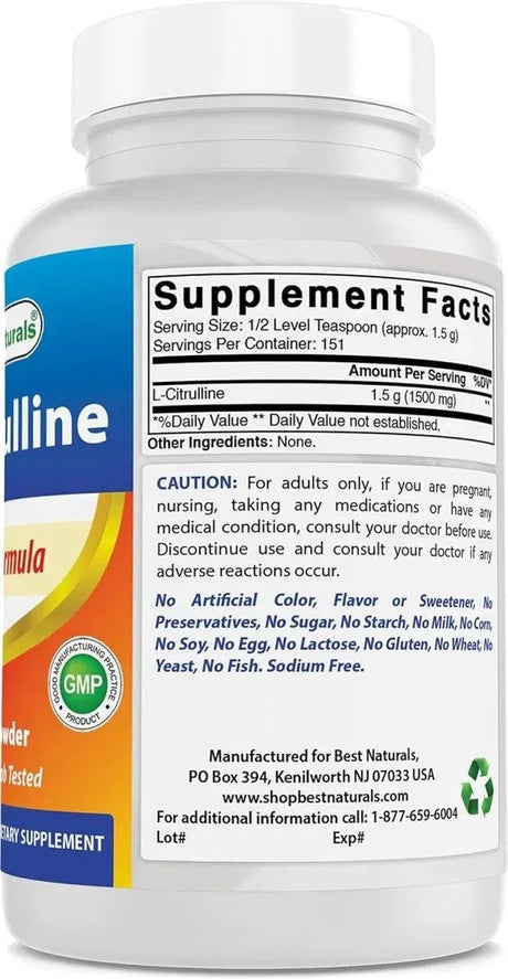 BEST NATURALS - Best Naturals L-Citrulline Powder 454Gr. - The Red Vitamin MX - Suplementos Alimenticios - {{ shop.shopifyCountryName }}