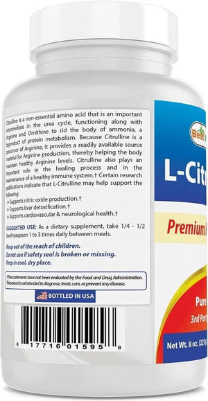 BEST NATURALS - Best Naturals L-Citrulline Powder 454Gr. - The Red Vitamin MX - Suplementos Alimenticios - {{ shop.shopifyCountryName }}