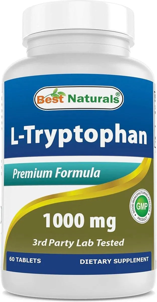 BEST NATURALS - Best Naturals L-Tryptophan 1000Mg. 60 Tabletas - The Red Vitamin MX - Suplementos Alimenticios - {{ shop.shopifyCountryName }}