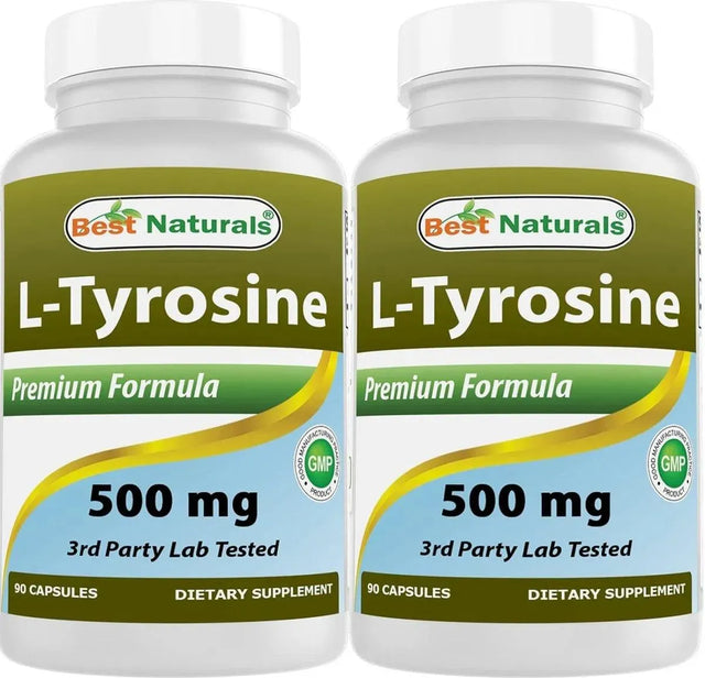 BEST NATURALS - Best Naturals L-Tyrosine 500Mg. 90 Capsulas 2 Pack - The Red Vitamin MX - Suplementos Alimenticios - {{ shop.shopifyCountryName }}