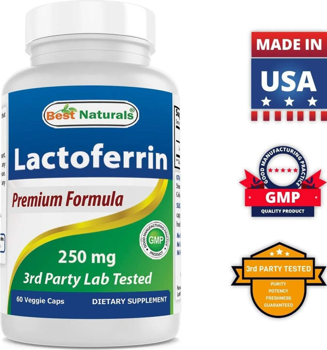 BEST NATURALS - Best Naturals Lactoferrin 250Mg. 60 Capsulas - The Red Vitamin MX - Suplementos Alimenticios - {{ shop.shopifyCountryName }}