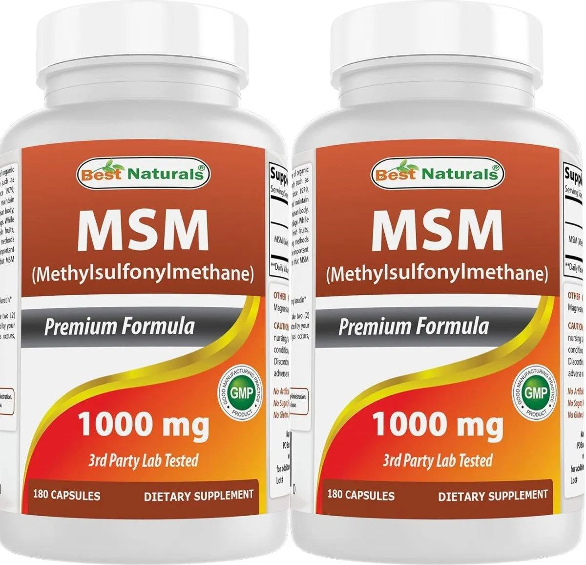 BEST NATURALS - Best Naturals MSM 1000Mg. 180 Capsulas 2 Pack - The Red Vitamin MX - Suplementos Alimenticios - {{ shop.shopifyCountryName }}