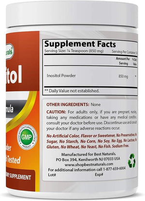 BEST NATURALS - Best Naturals Pure Inositol Powder 454Gr. - The Red Vitamin MX - Suplementos Alimenticios - {{ shop.shopifyCountryName }}