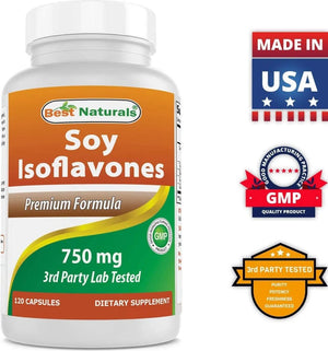 BEST NATURALS - Best Naturals Soy Isoflavones 750Mg. 120 Capsulas - The Red Vitamin MX - Suplementos Alimenticios - {{ shop.shopifyCountryName }}