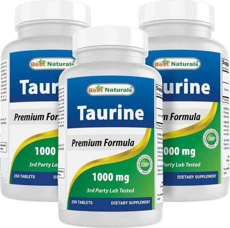 BEST NATURALS - Best Naturals Taurine 1000Mg. 250 Tabletas 3 Pack - The Red Vitamin MX - Suplementos Alimenticios - {{ shop.shopifyCountryName }}