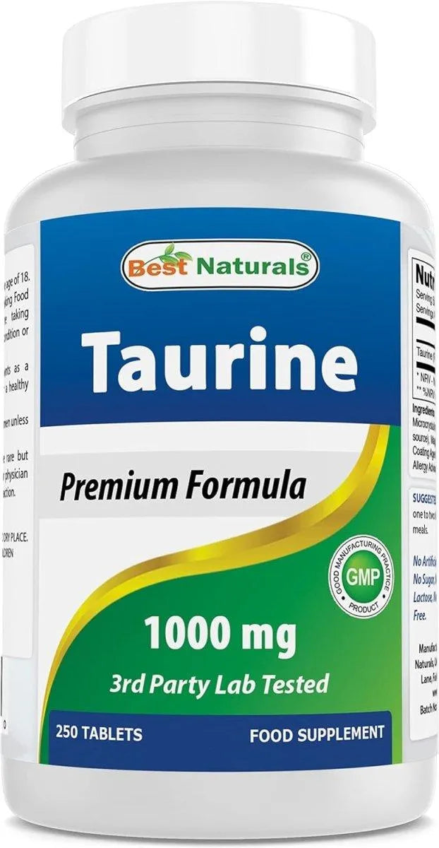 BEST NATURALS - Best Naturals Taurine 1000Mg. 250 Tabletas - The Red Vitamin MX - Suplementos Alimenticios - {{ shop.shopifyCountryName }}