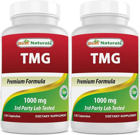 BEST NATURALS - Best Naturals TMG Trimethylglycine 1000Mg. 120 Capsulas 2 Pack - The Red Vitamin MX - Suplementos Alimenticios - {{ shop.shopifyCountryName }}