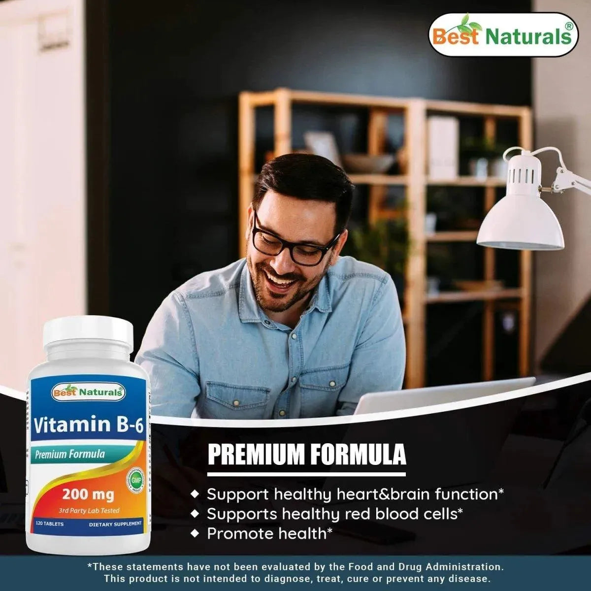 BEST NATURALS - Best Naturals Vitamin B6 200MG. 120 Tabletas 2 Pack - The Red Vitamin MX - Suplementos Alimenticios - {{ shop.shopifyCountryName }}