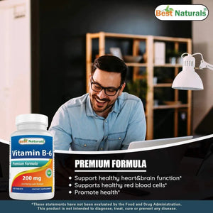 BEST NATURALS - Best Naturals Vitamin B6 200MG. 120 Tabletas 2 Pack - The Red Vitamin MX - Suplementos Alimenticios - {{ shop.shopifyCountryName }}