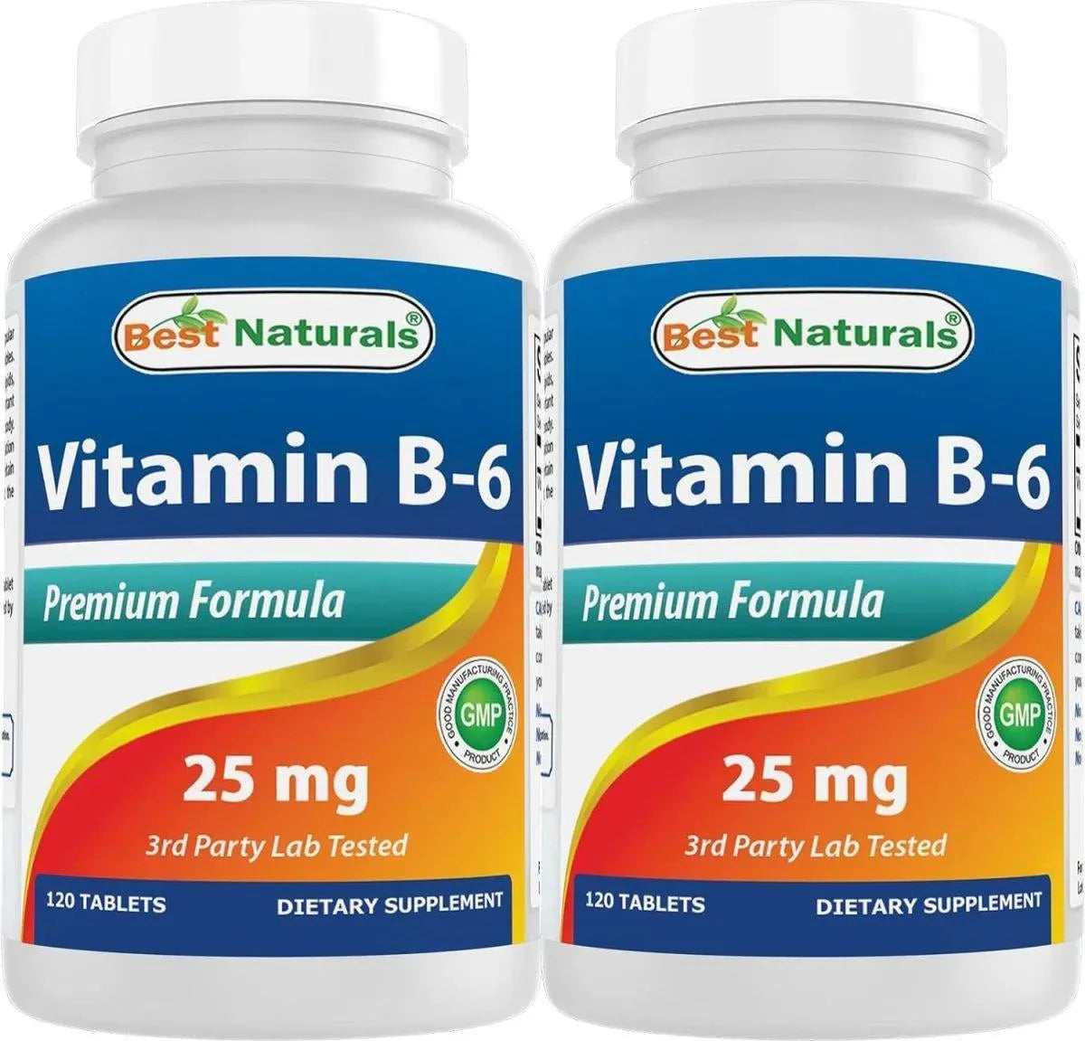 BEST NATURALS - Best Naturals Vitamin B6 25Mg. 120 Tabletas 2 Pack - The Red Vitamin MX - Suplementos Alimenticios - {{ shop.shopifyCountryName }}