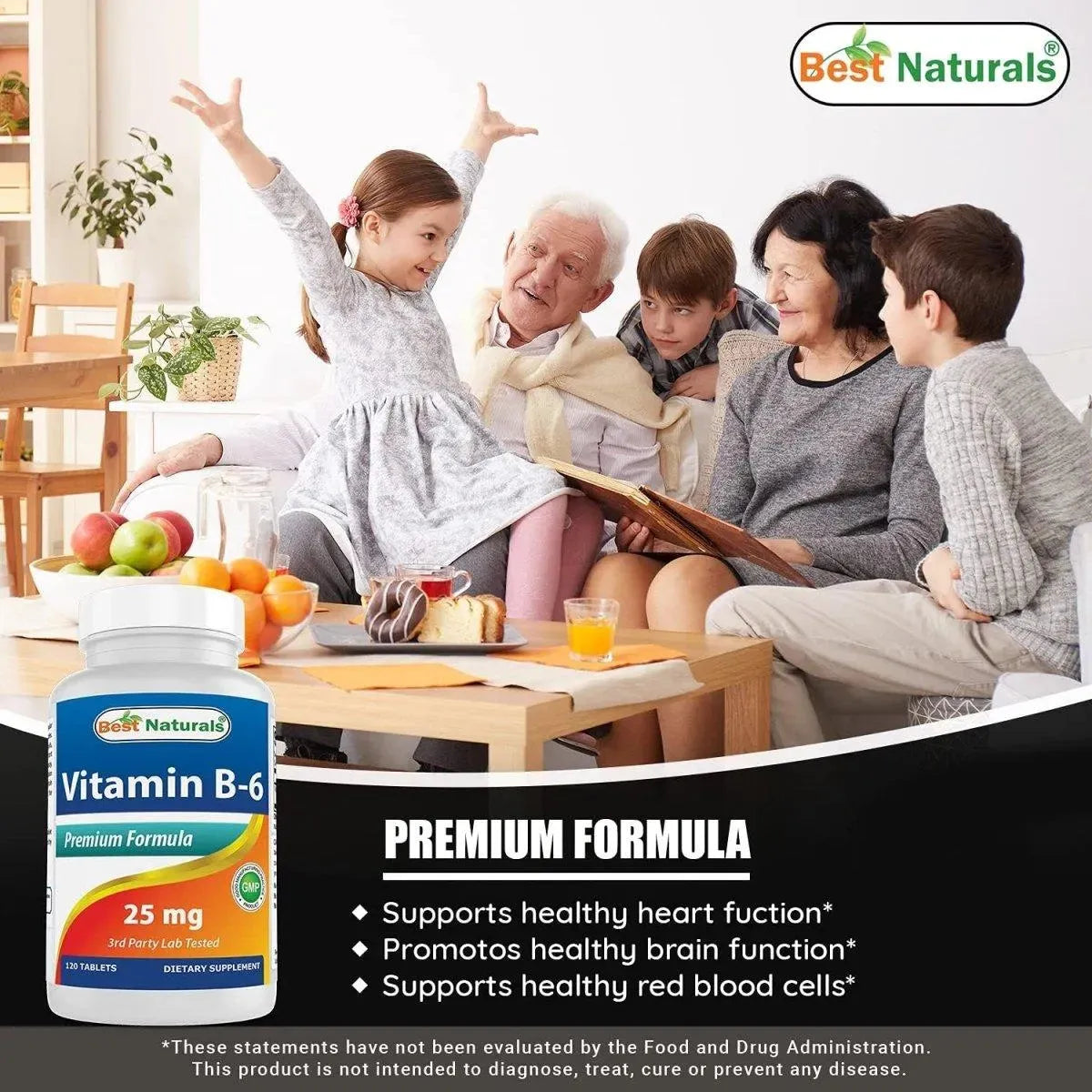 BEST NATURALS - Best Naturals Vitamin B6 25Mg. 120 Tabletas 2 Pack - The Red Vitamin MX - Suplementos Alimenticios - {{ shop.shopifyCountryName }}